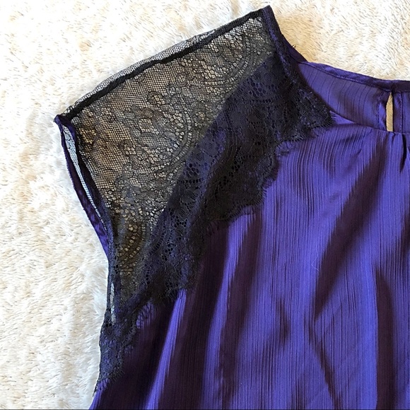 🆕Dex Lace Sleeve Top Purple/Black XL - Picture 2 of 10